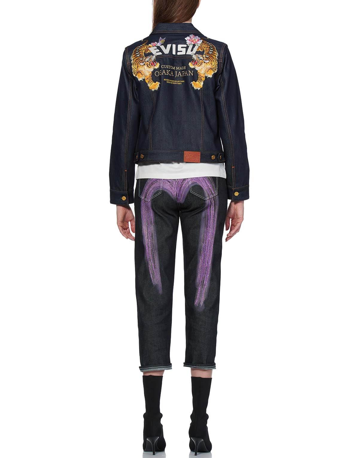 TIGER-DUO EMBROIDERED DENIM JACKET - 2