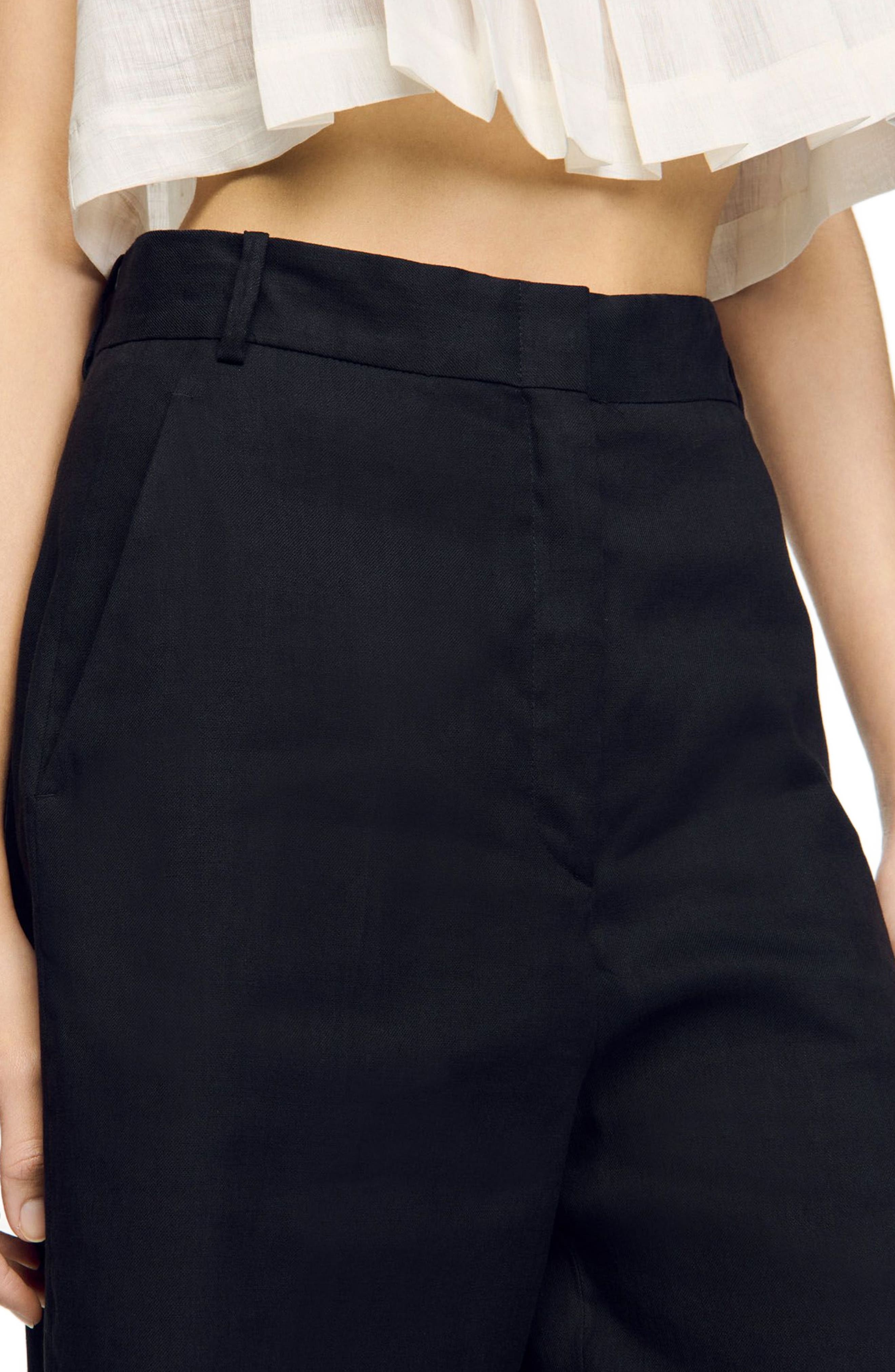 SANDRO Linen-blend Bermuda shorts in Black at Nordstrom - 4