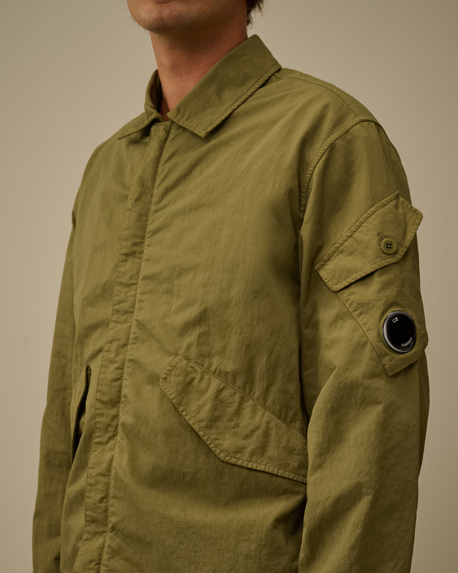 Diagonal Flatt Nylon Zipped Overshirt - 5
