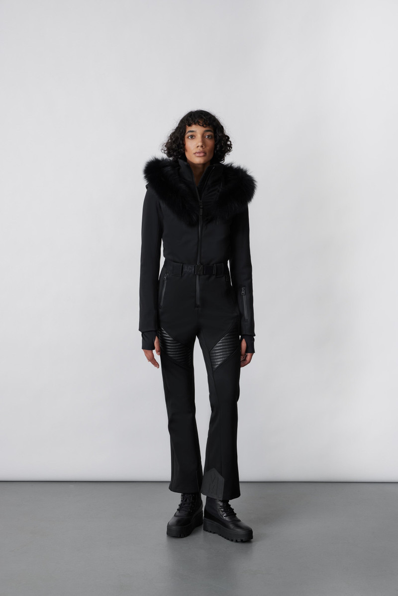 ELLE-Z Techno fleece ski suit with removable hood and fur trim 6