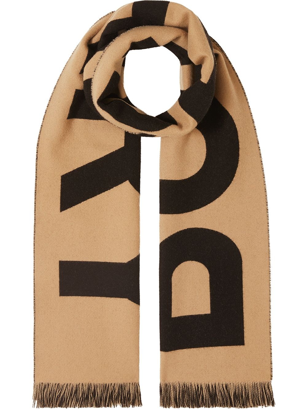 intarsia-logo wool scarf - 1