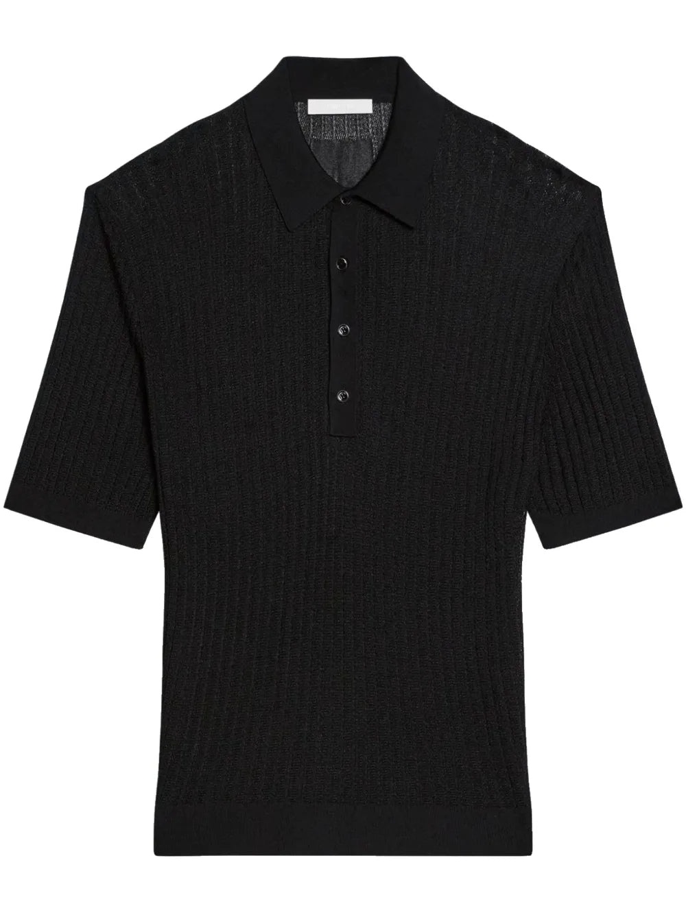 Ribbed-Knit Polo Shirt - 1