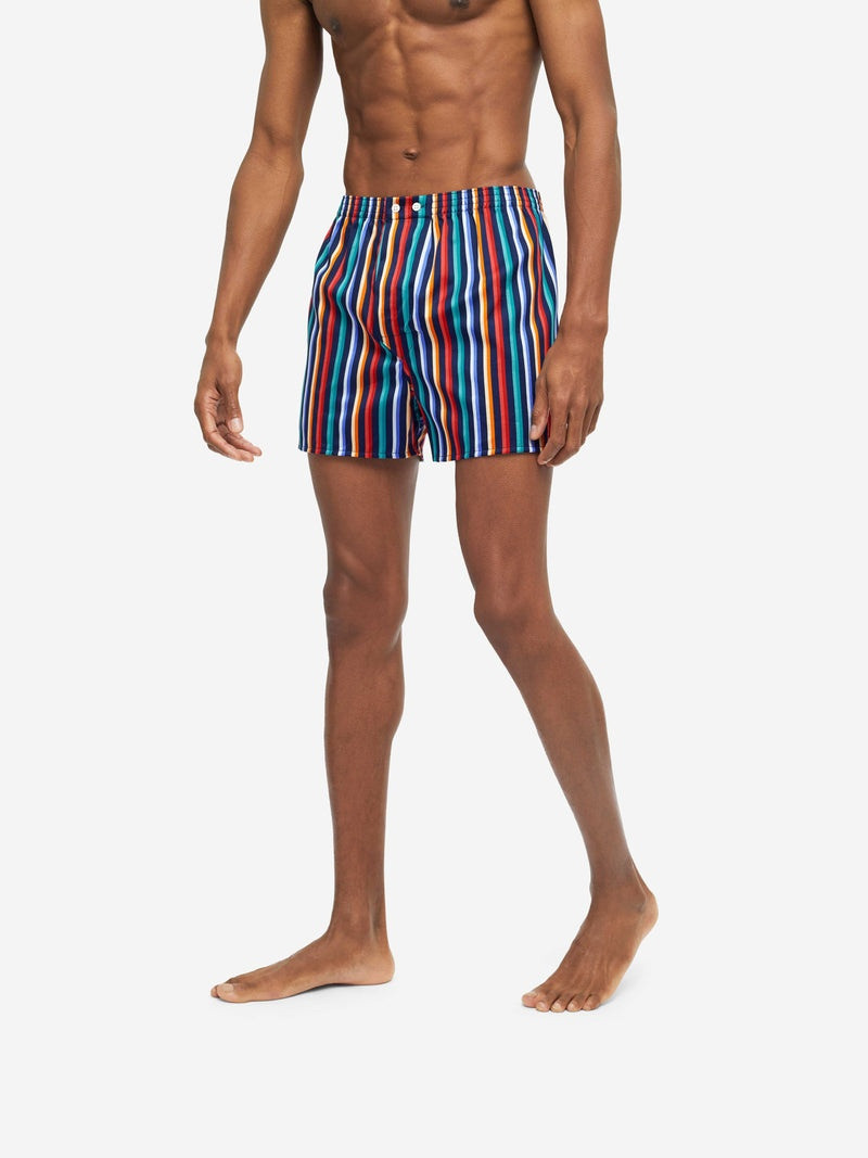 Men's Classic Fit Boxers Wellington 54 Cotton Satin Multi 2