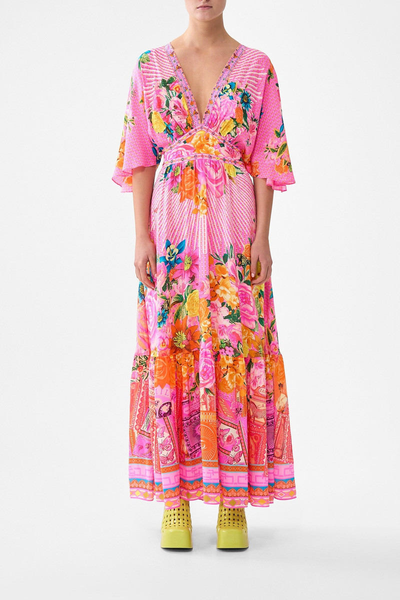 CAMILLA WAISTED DRESS WITH HEM RUFFLE outlook