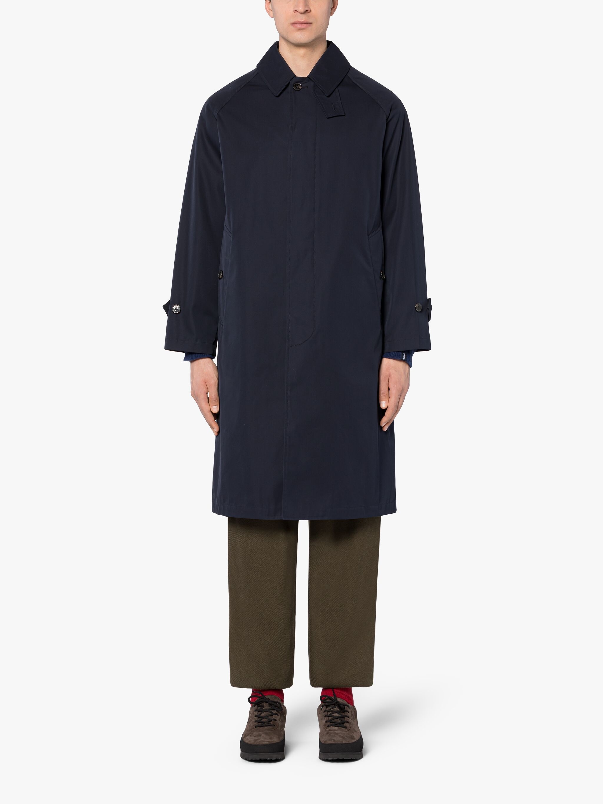 SELWYN NAVY COTTON OVERCOAT - 2