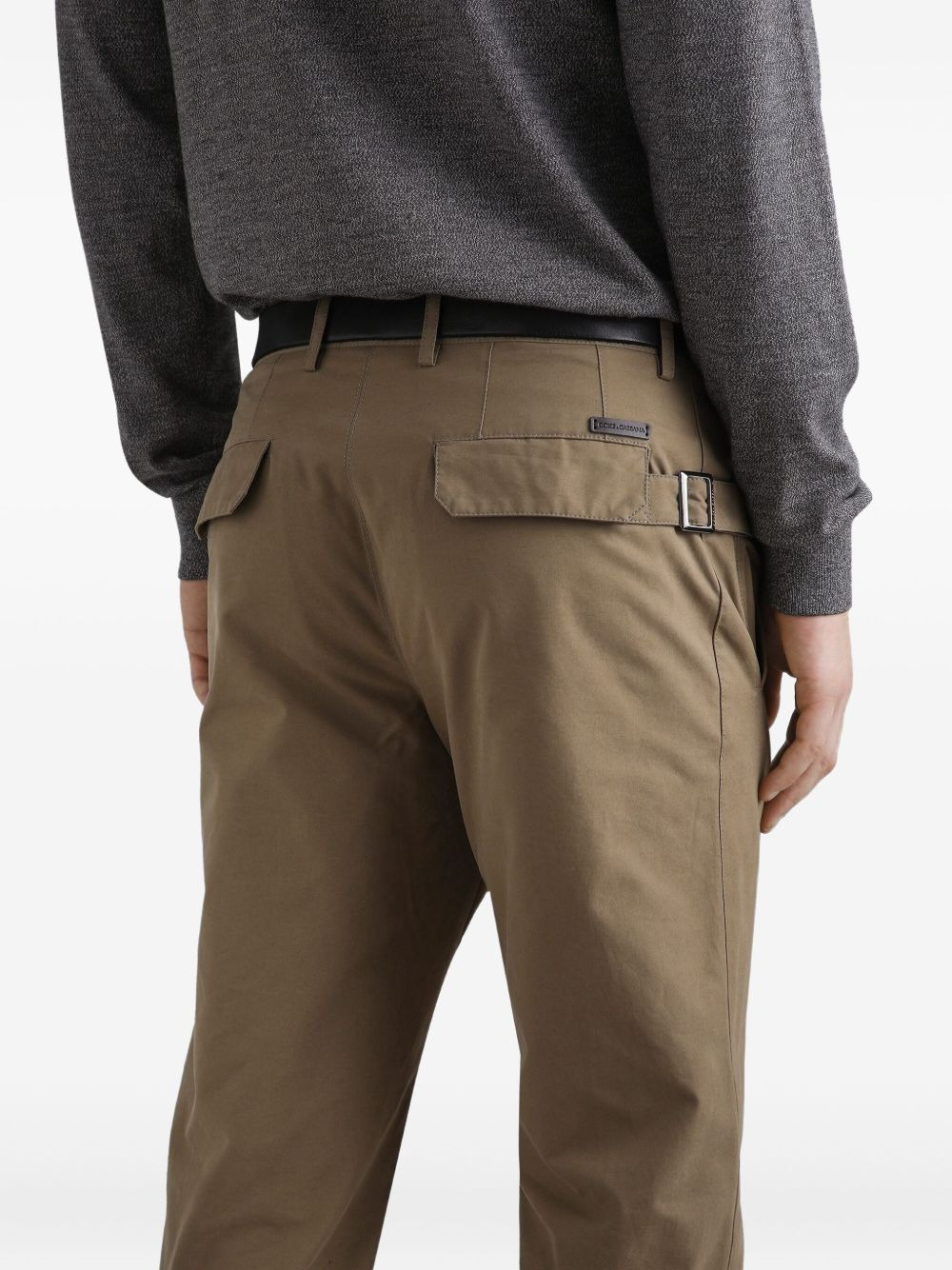 cotton side-straps trousers - 4