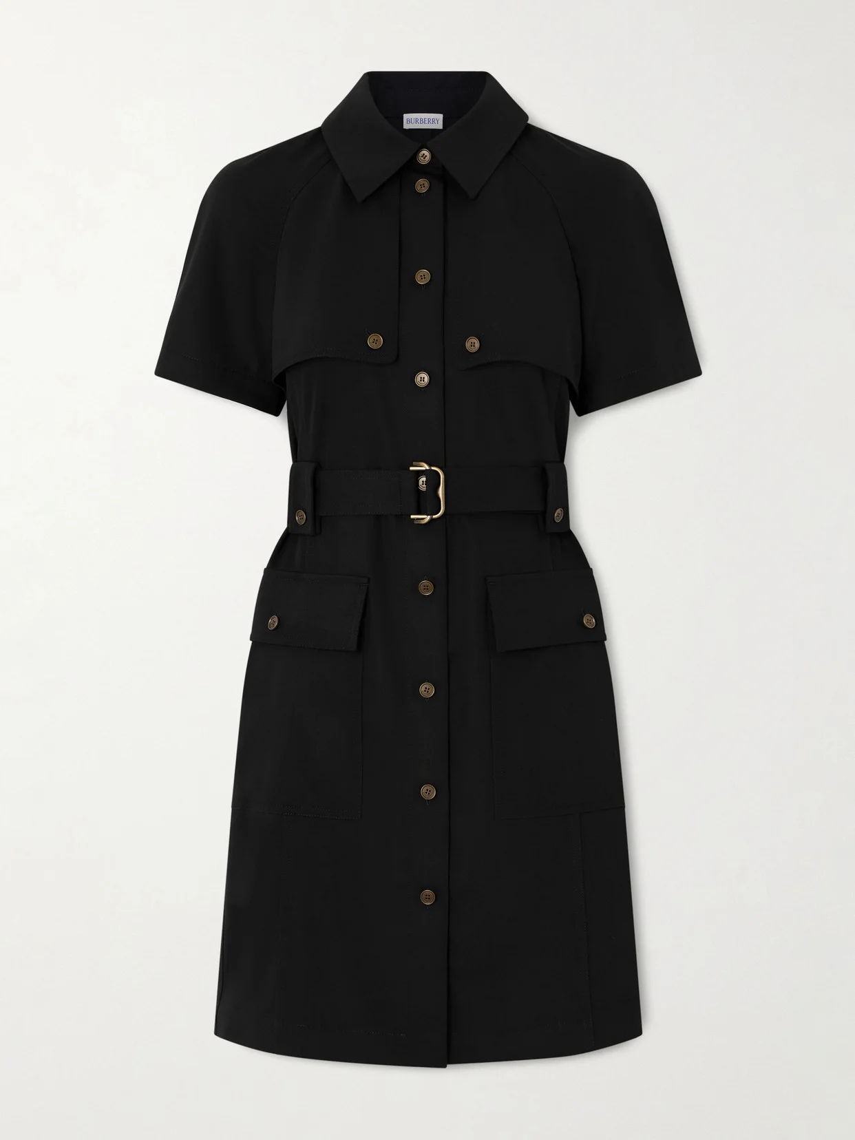 Belted Wool-twill Midi Shirt Dress - 1