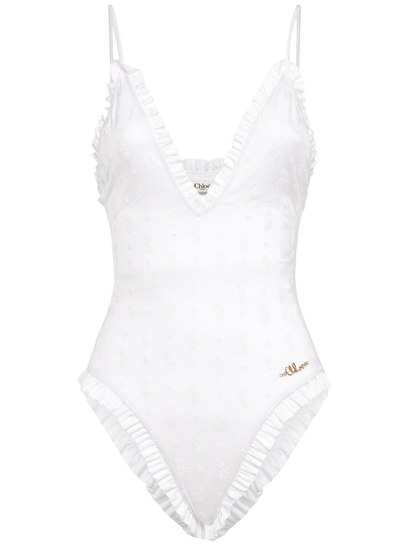 Ruffled nylon bodysuit - 1