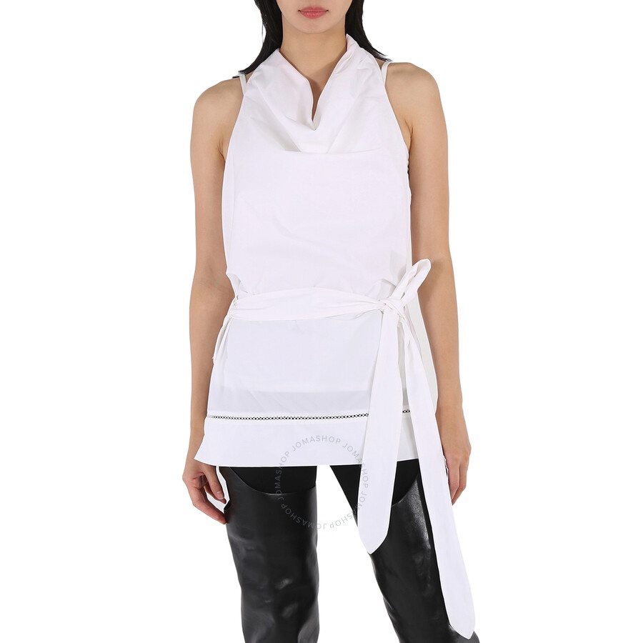 Studio Amelia Ladies White Giro Scarf Top - 3