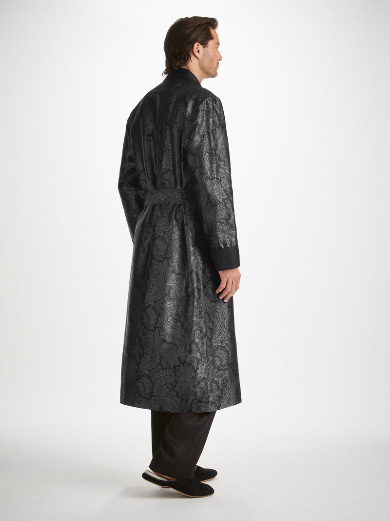 Men's Robe Verona 67 Silk Jacquard Black - 4