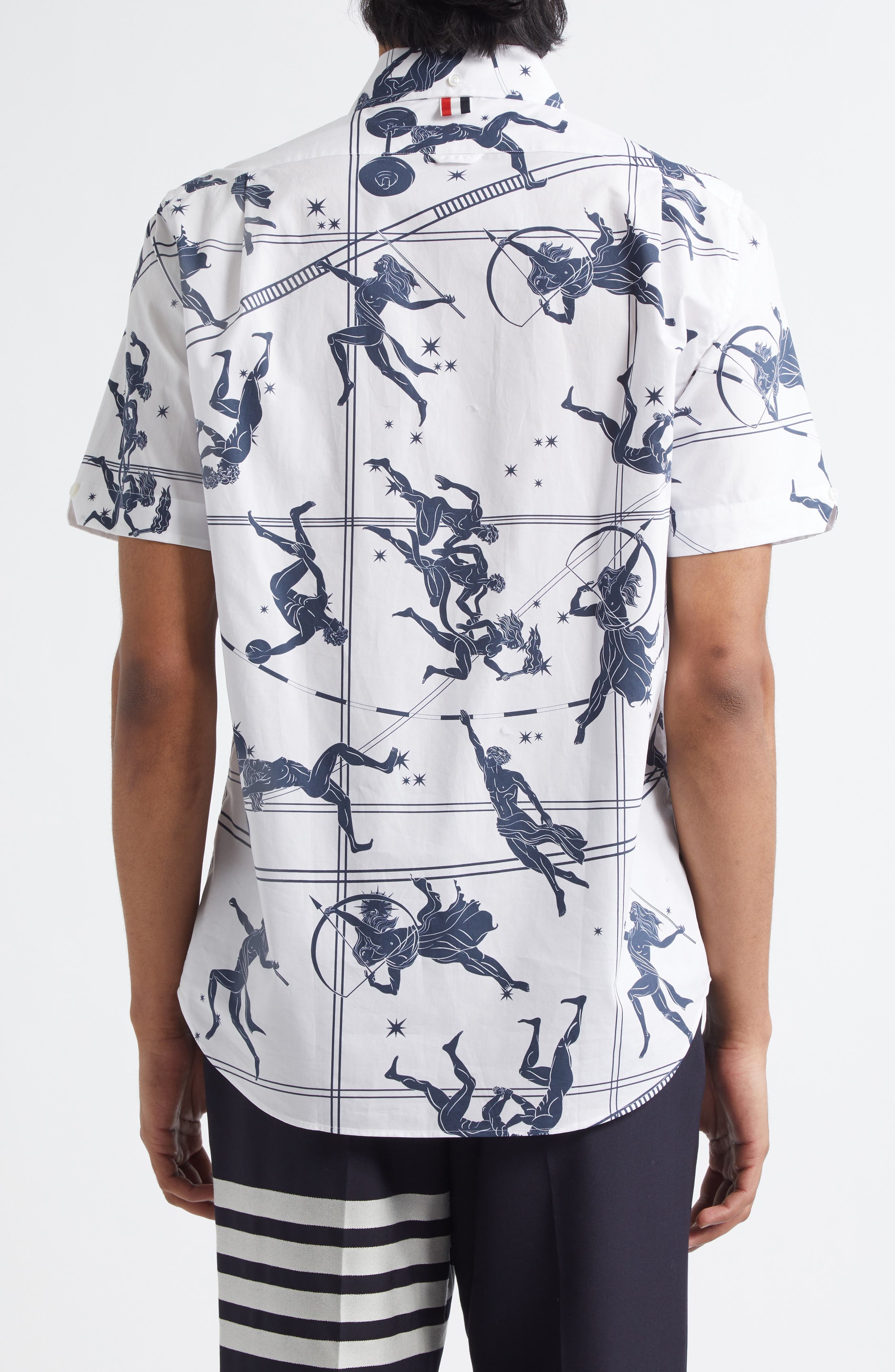 Thom Browne Straight Fit Olympic Constellation Button-Down Shirt in White at Nordstrom - 2