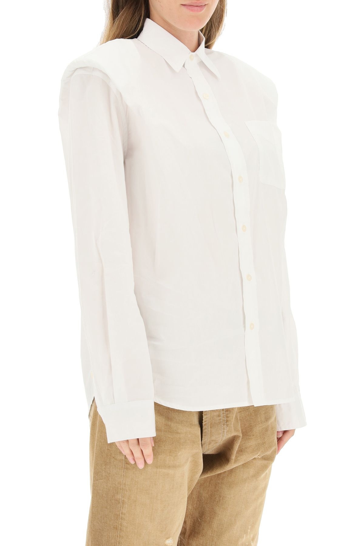 SHIRT WITH PADDED AND FOLDED SHOULDERS - 3