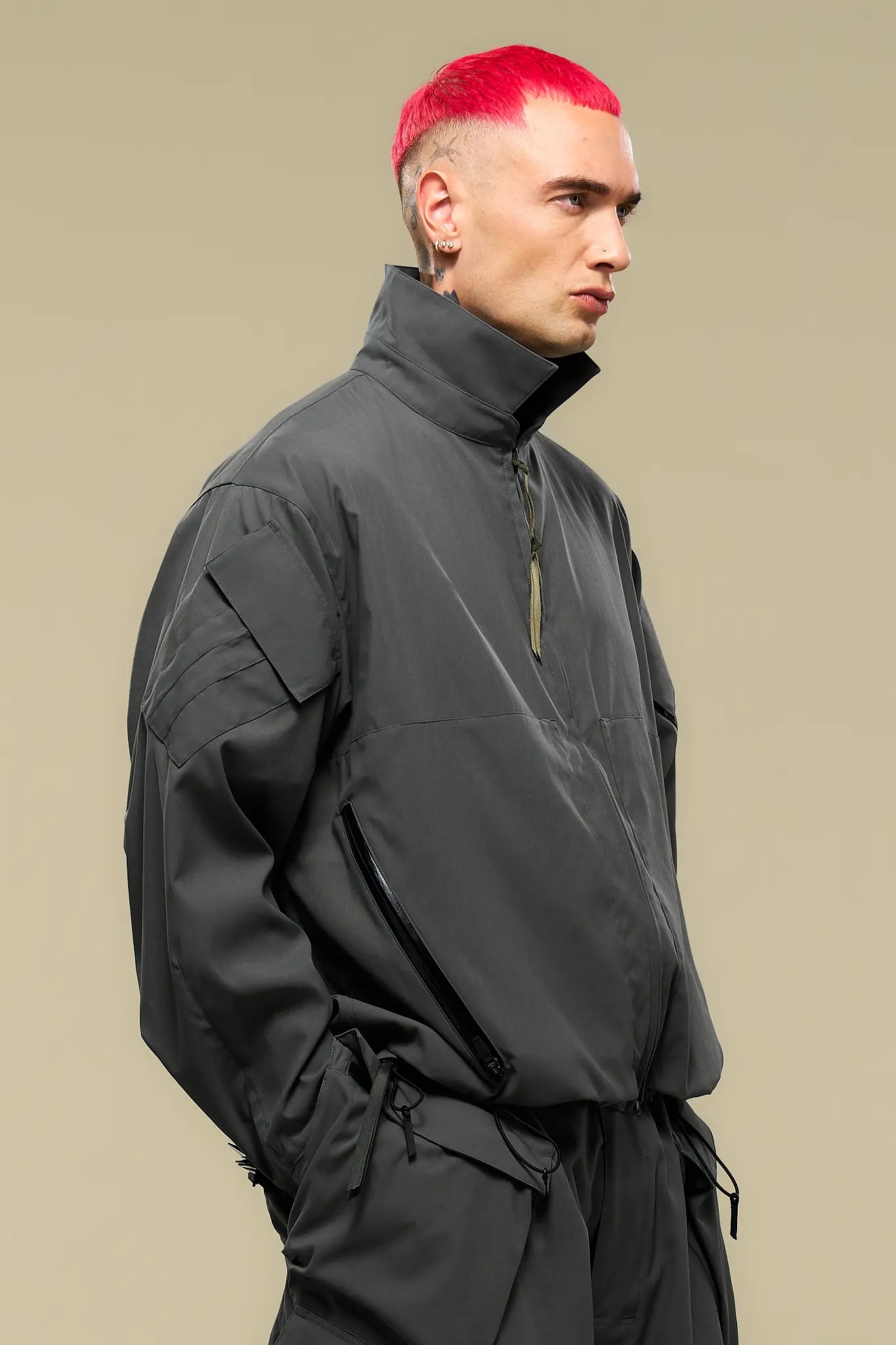 LA12-M Nylon Stretch Shirt Jacket Gray - 11