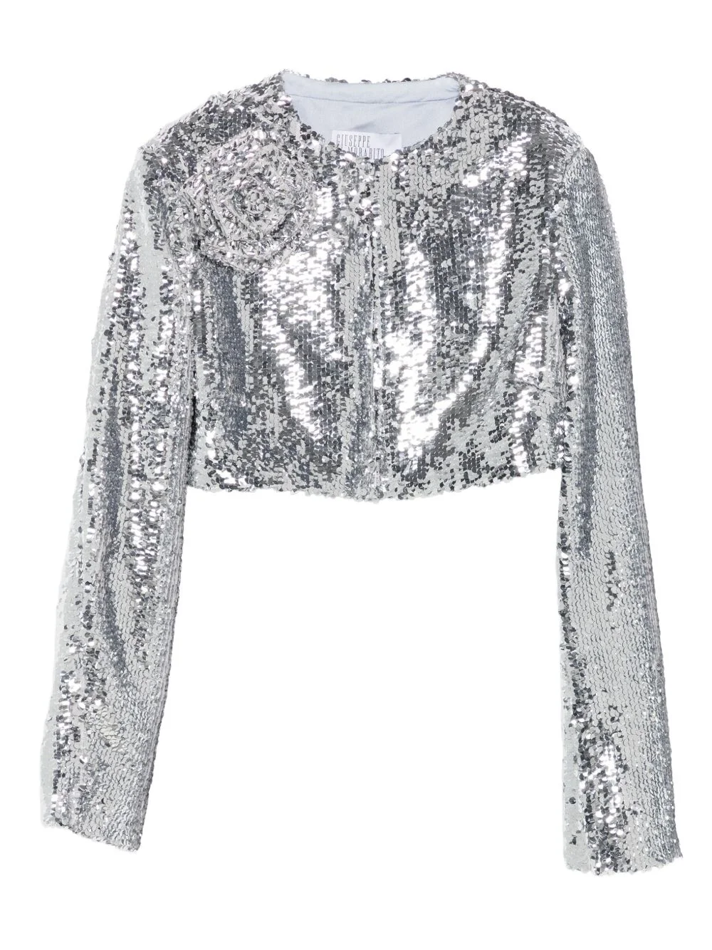 rose-embellished sequin jacket - 1