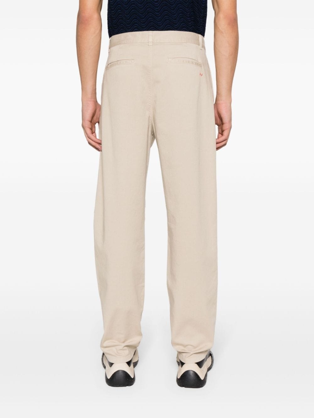 logo-embroidered mid-rise chinos - 4