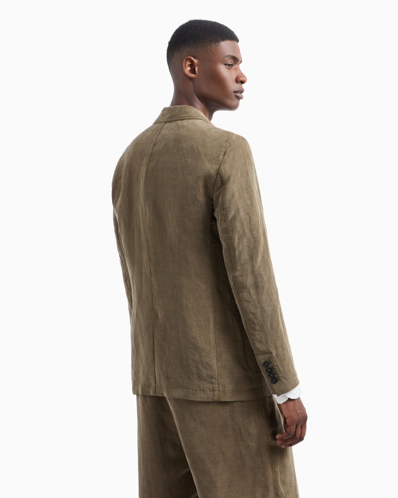 LYOCELL AND LINEN SINGLE-BREASTED JACKET - 3