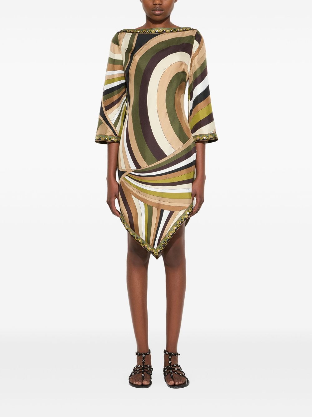 Iride-print silk dress - 2