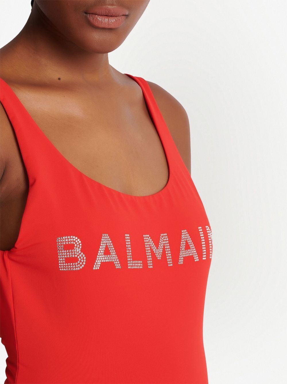 logo-print sleeveless swimsuit - 5