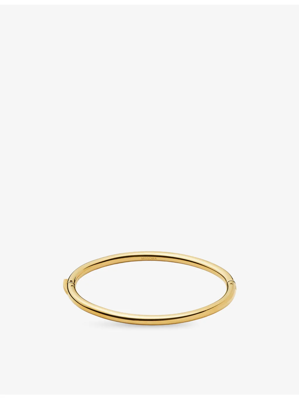 Classic Round Hinged 18ct Gold PVD Plated Stainless-Steel Bangle - 1