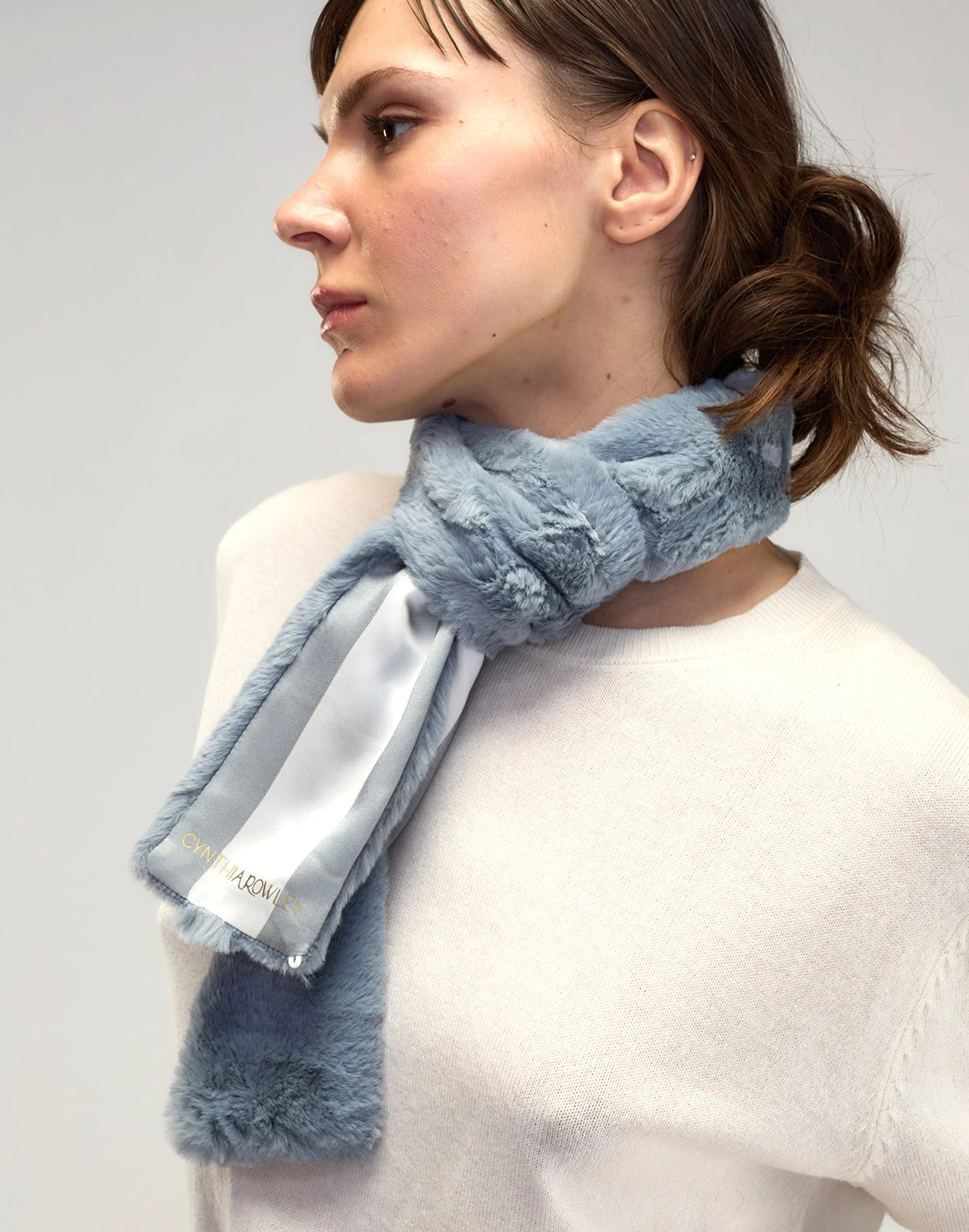 Out East Faux Fur Silk Scarf - 1