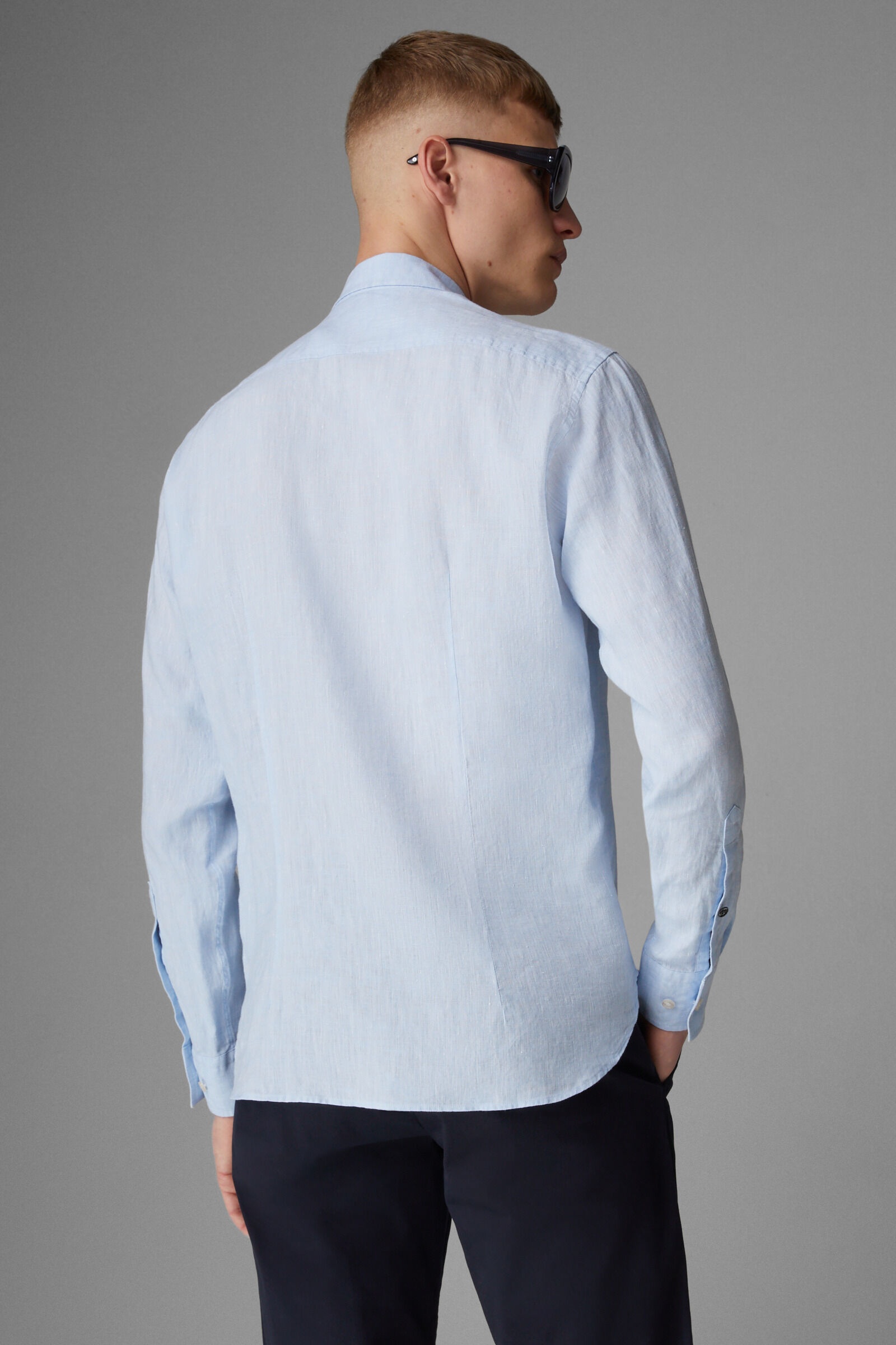 Timi Linen shirt in Light blue - 3