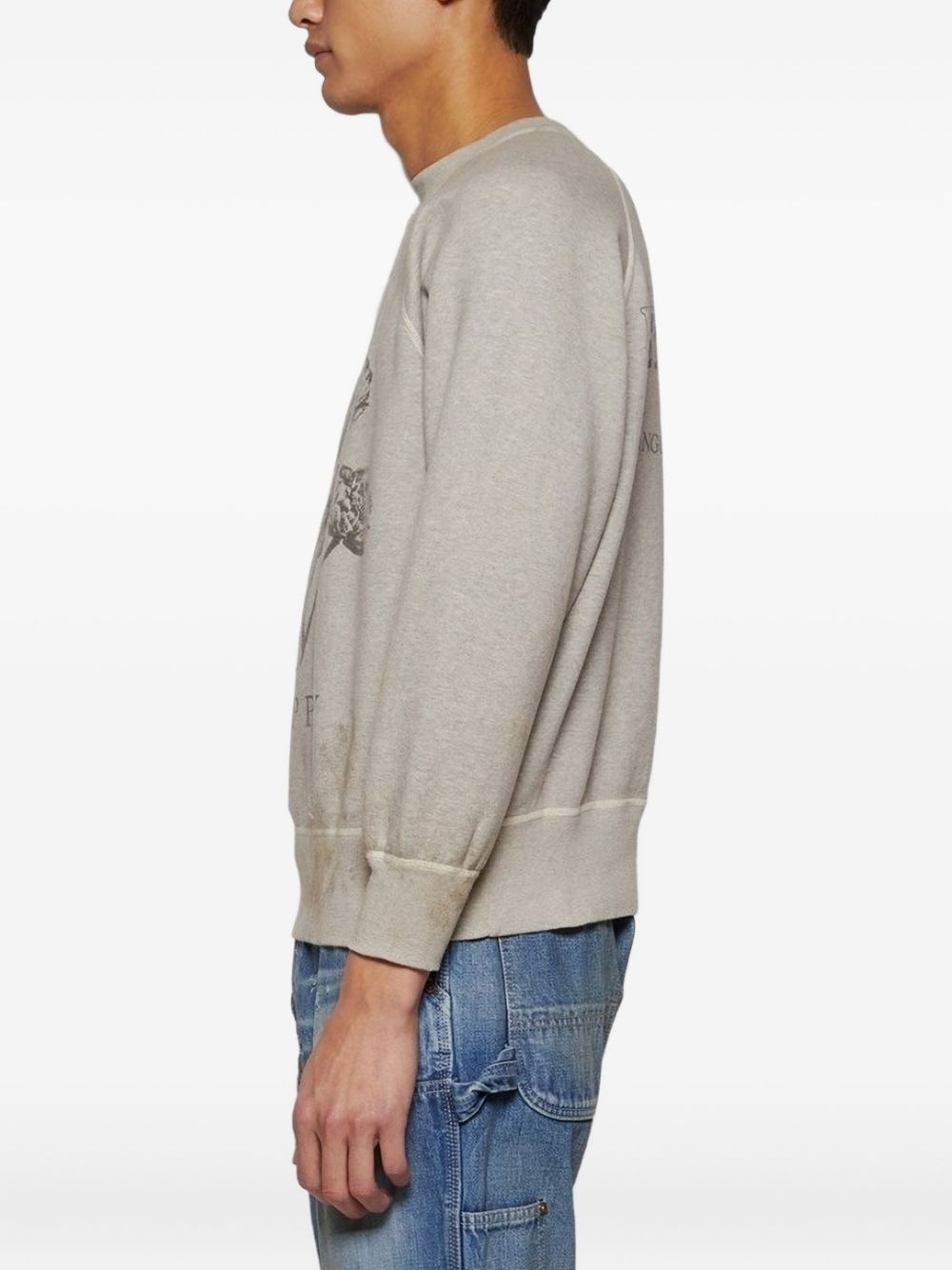 poppy-print raglan sweatshirt - 4