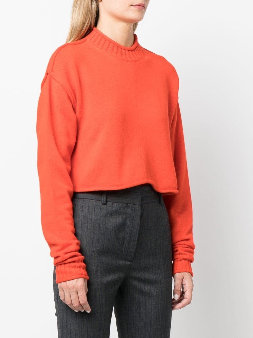 ribbed-knit cropped jumper - 3