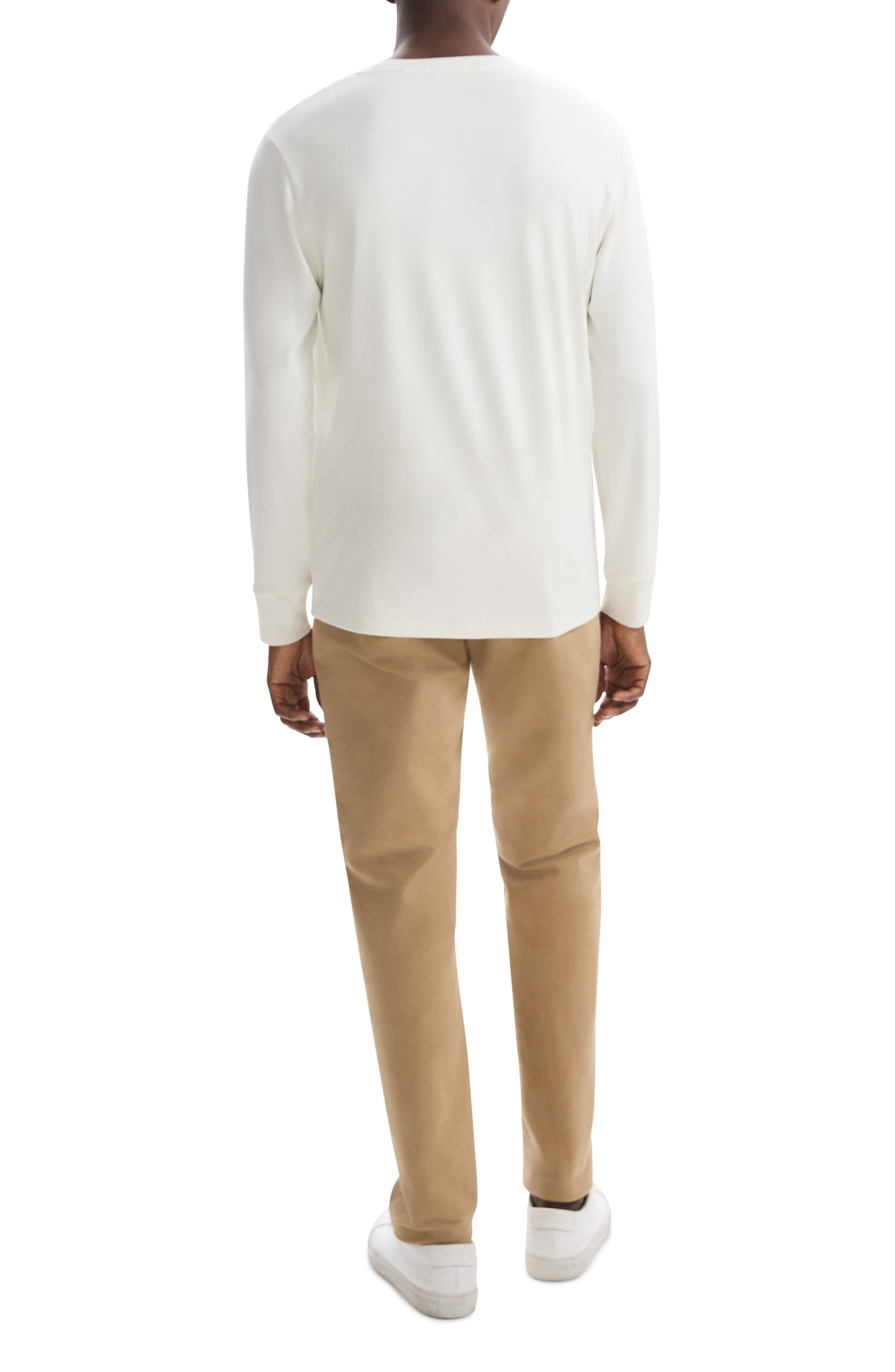 Theory Essential Long Sleeve T-Shirt in Winter White - 5