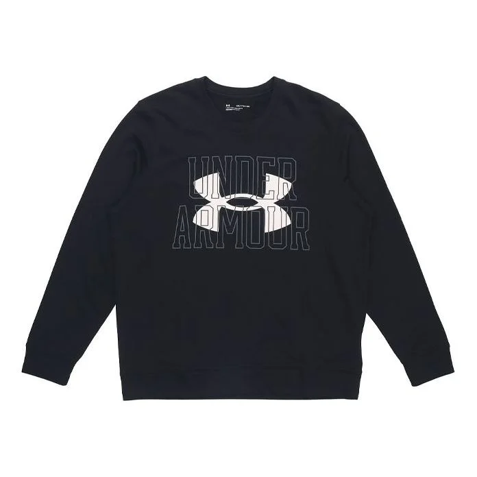 Under Armour Rival Terry Logo Crew Sweatshirt 'Black' 1370391-001 - 1