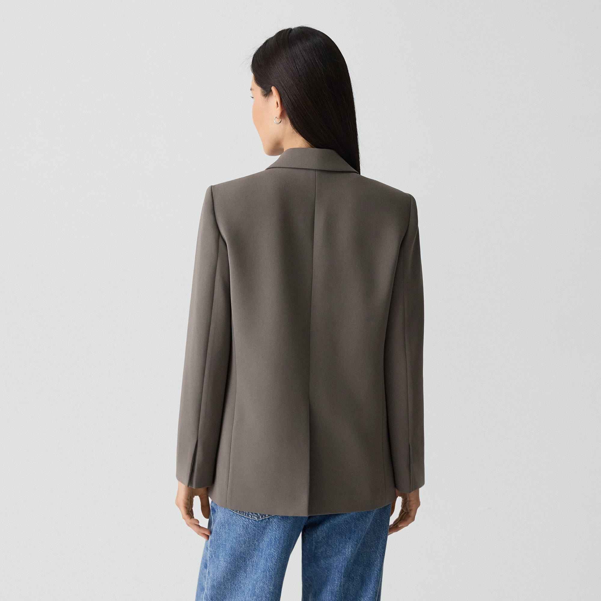Relaxed Double-Breasted Blazer in Admiral Crepe - 4
