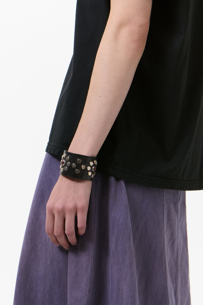 Blossom Bracelet Flecking Black Leather 4