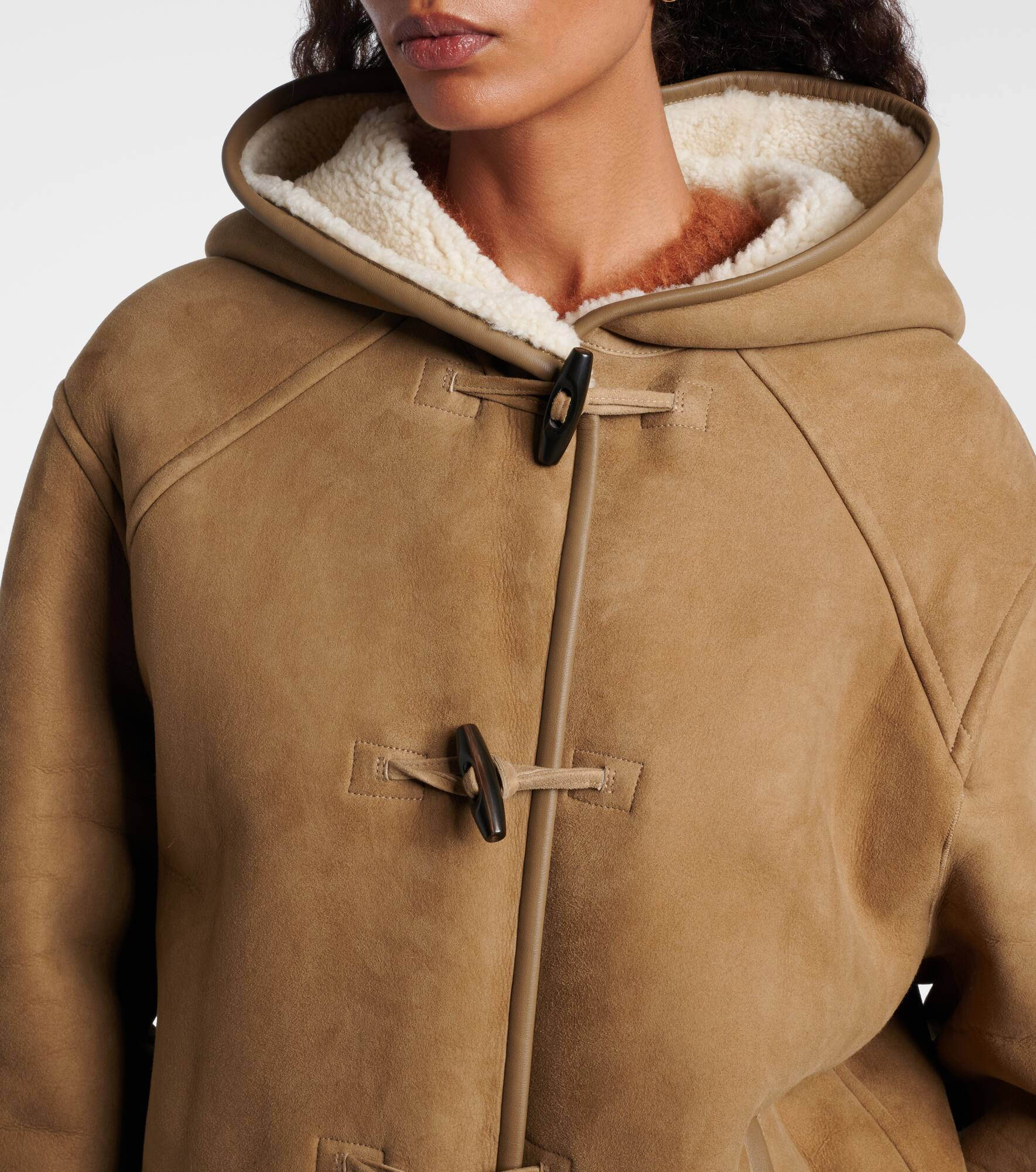 Reversible leather and shearling jacket - 4