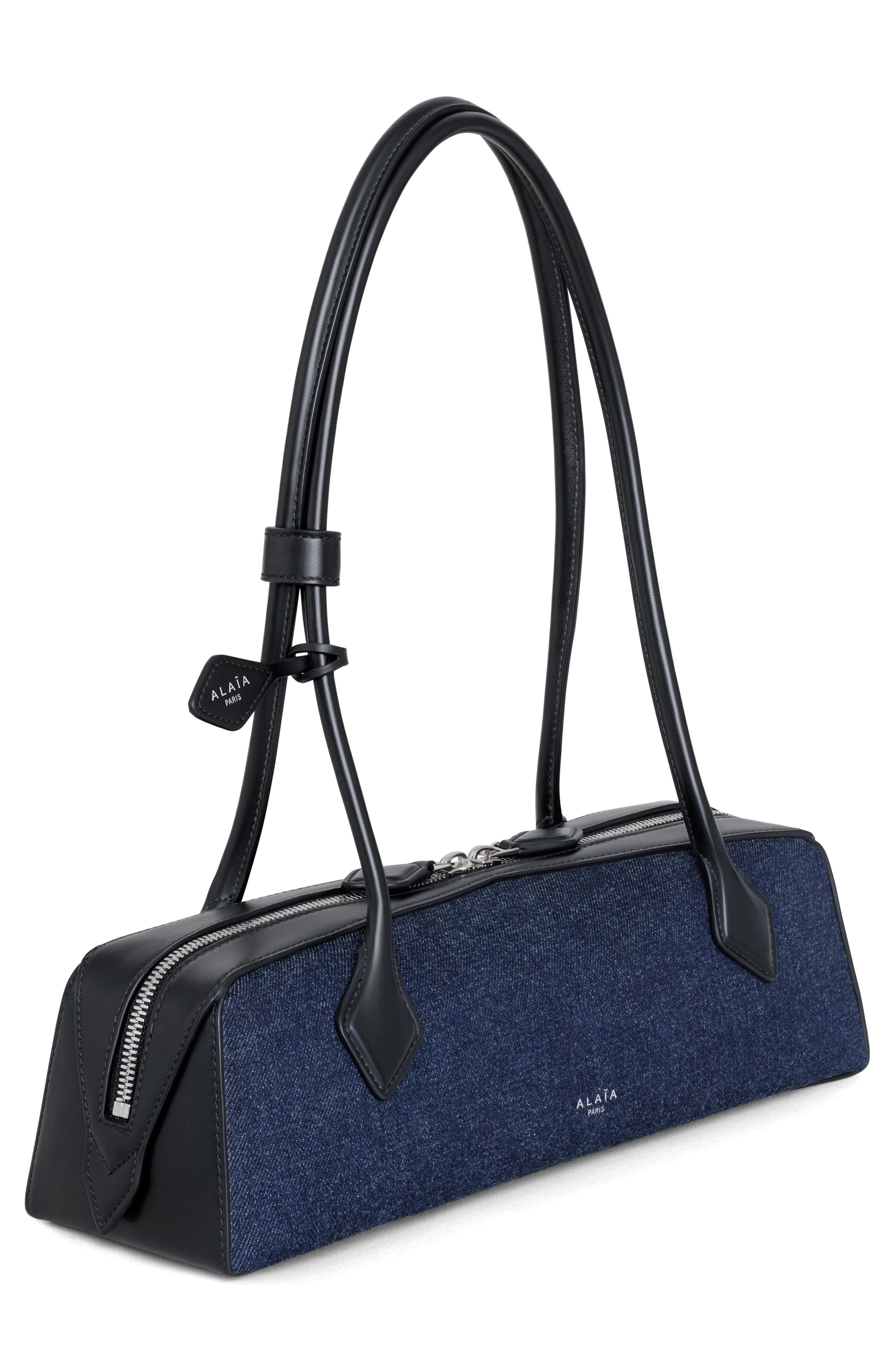 Alaïa Medium Le Teckel Denim East/West Shoulder Bag in Bleu Denim at Nordstrom - 4