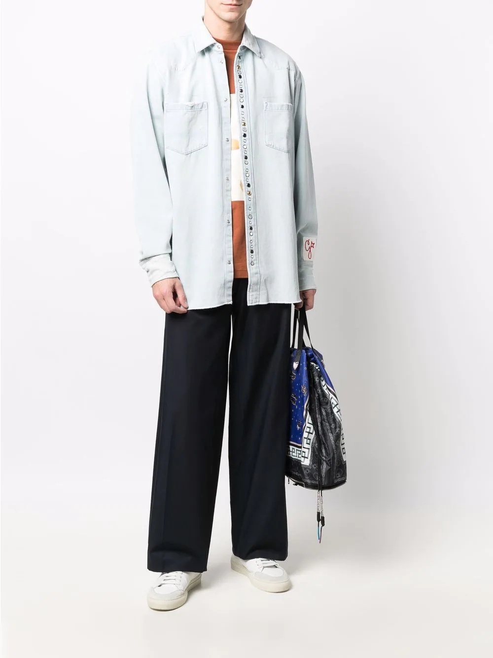 Golden Collection bleached denim shirt - 2