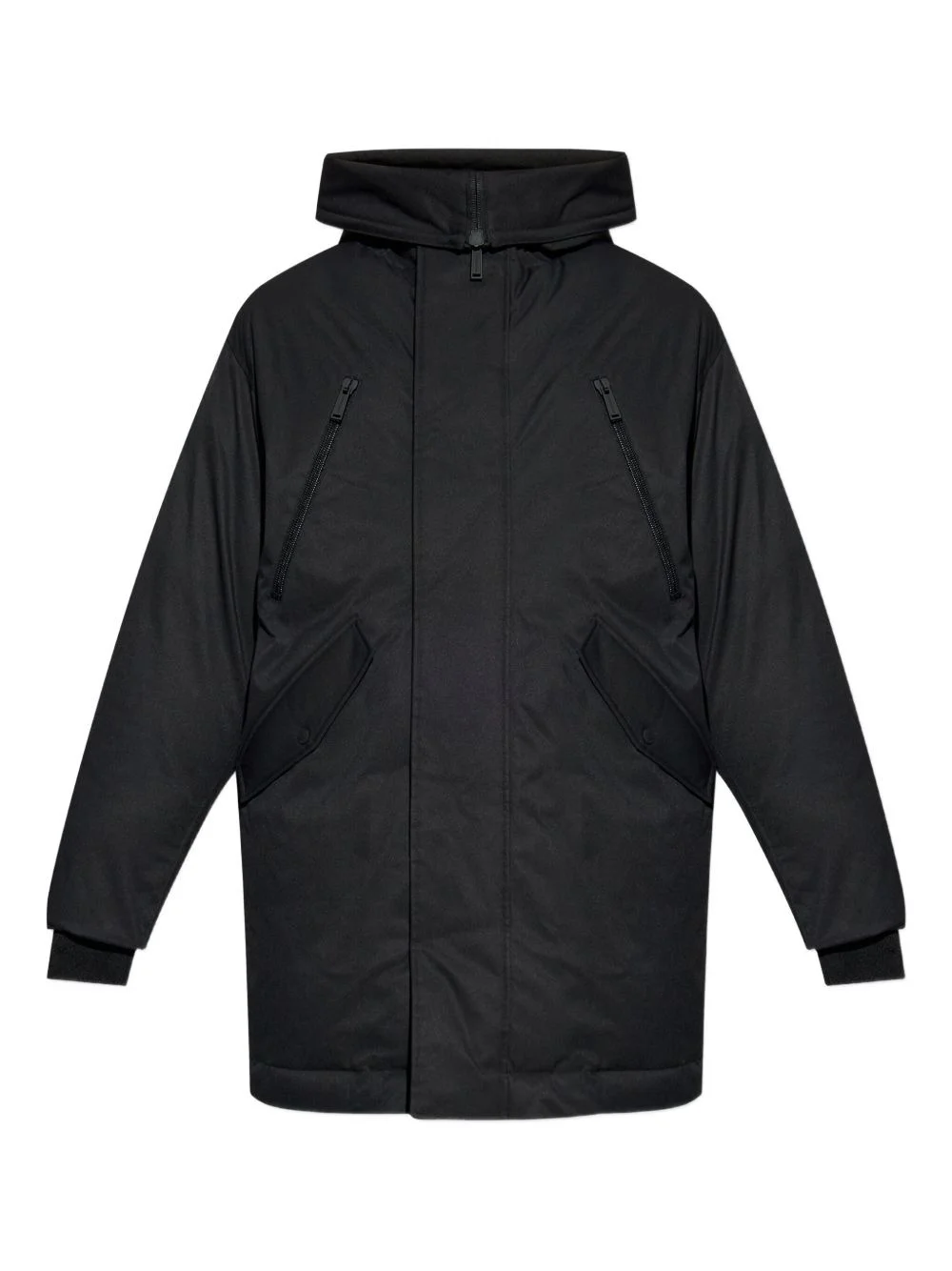 hooded zip-fastening parka - 1