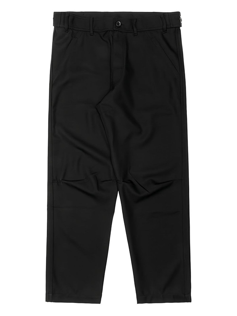 button-fastening woven trousers 1