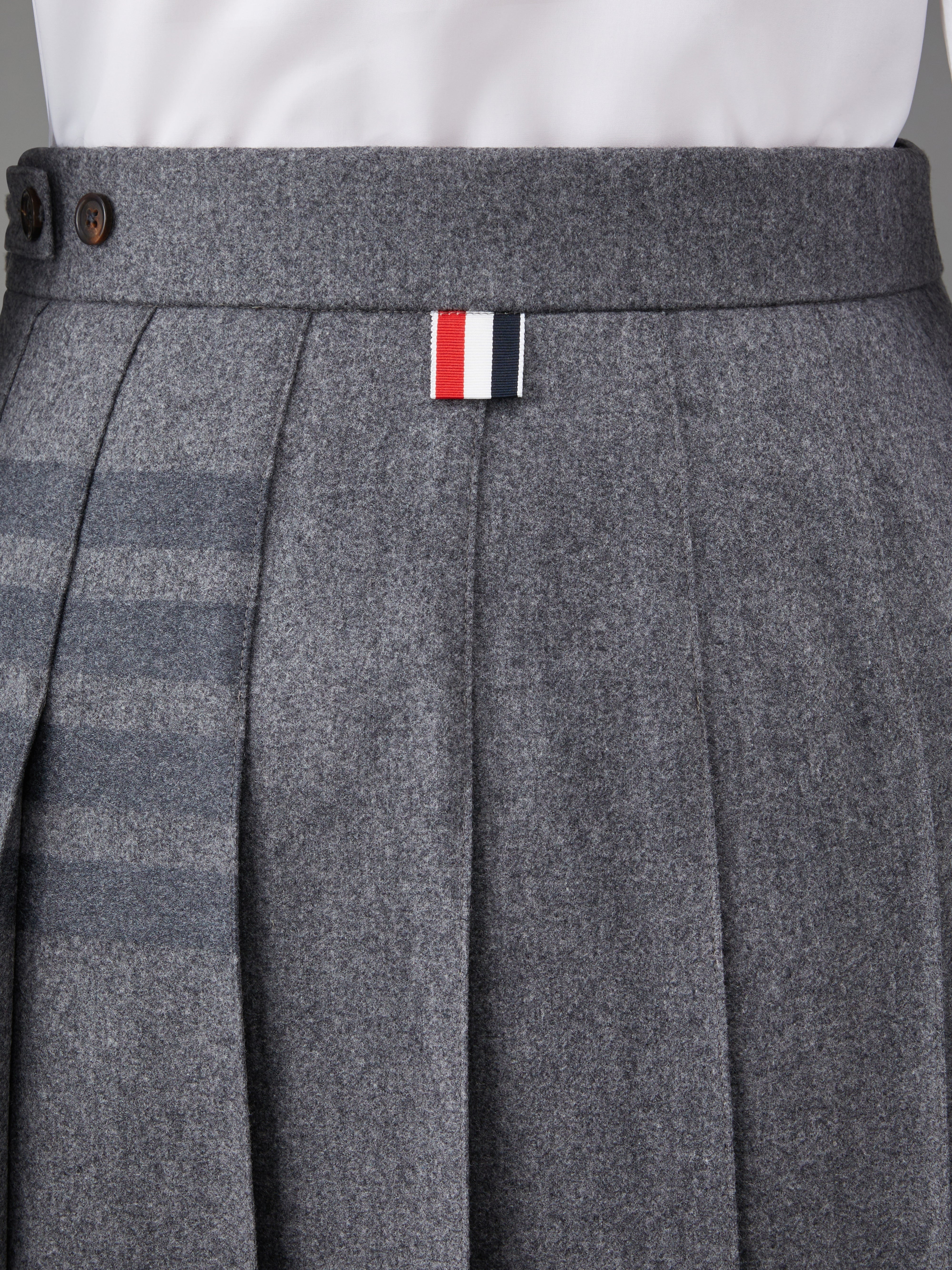 FLANNEL 4-BAR MIDI PLEATED SKIRT - 6