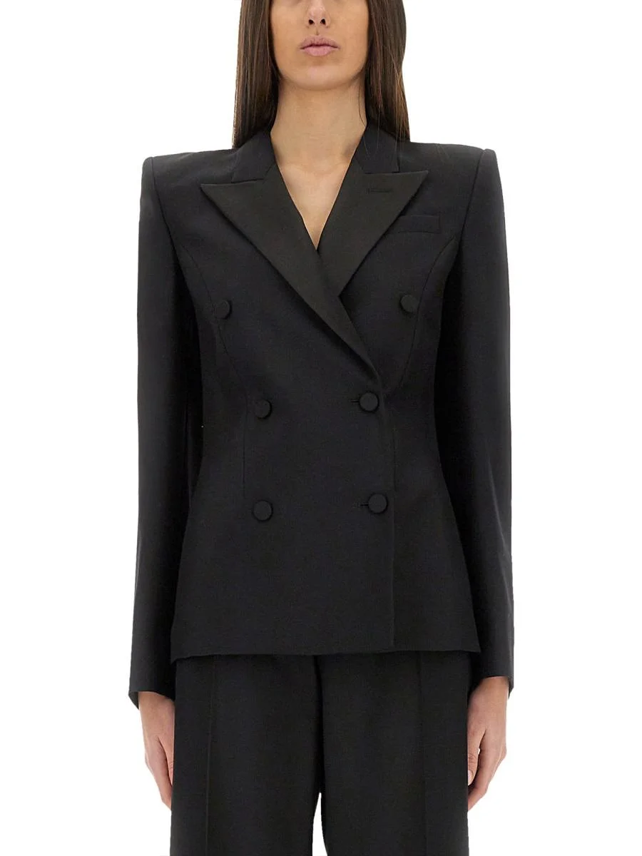 Alexander McQueen Double-Breasted Jacket With Voluminous Shoulders - 1