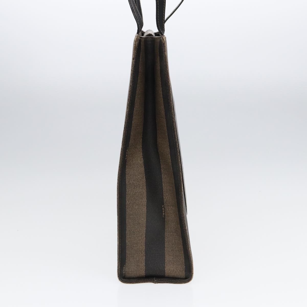 FENDI Pecan Canvas Tote Bag Brown Black Gold - 4