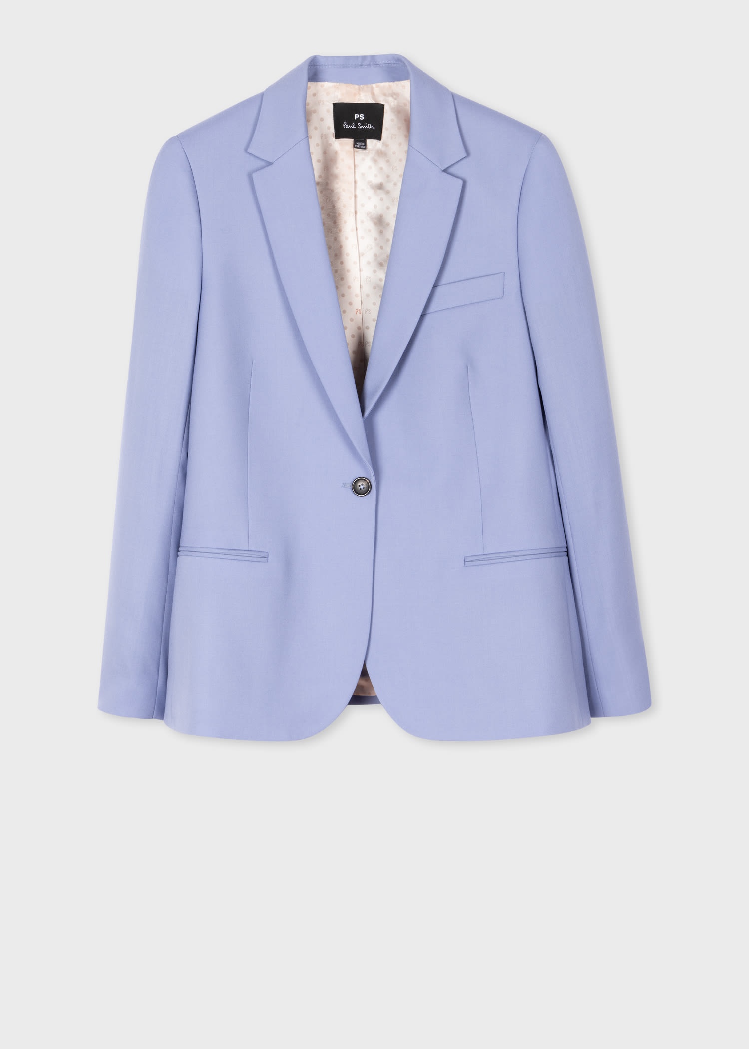 Pale Blue Wool Hopsack Blazer - 1