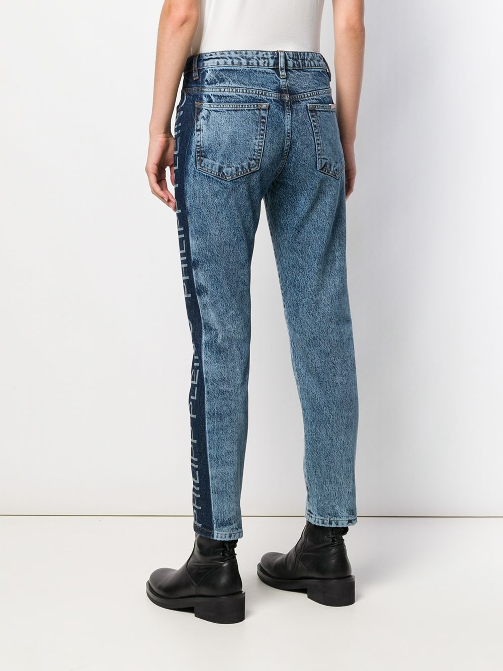 logo panelled straight-leg jeans - 4