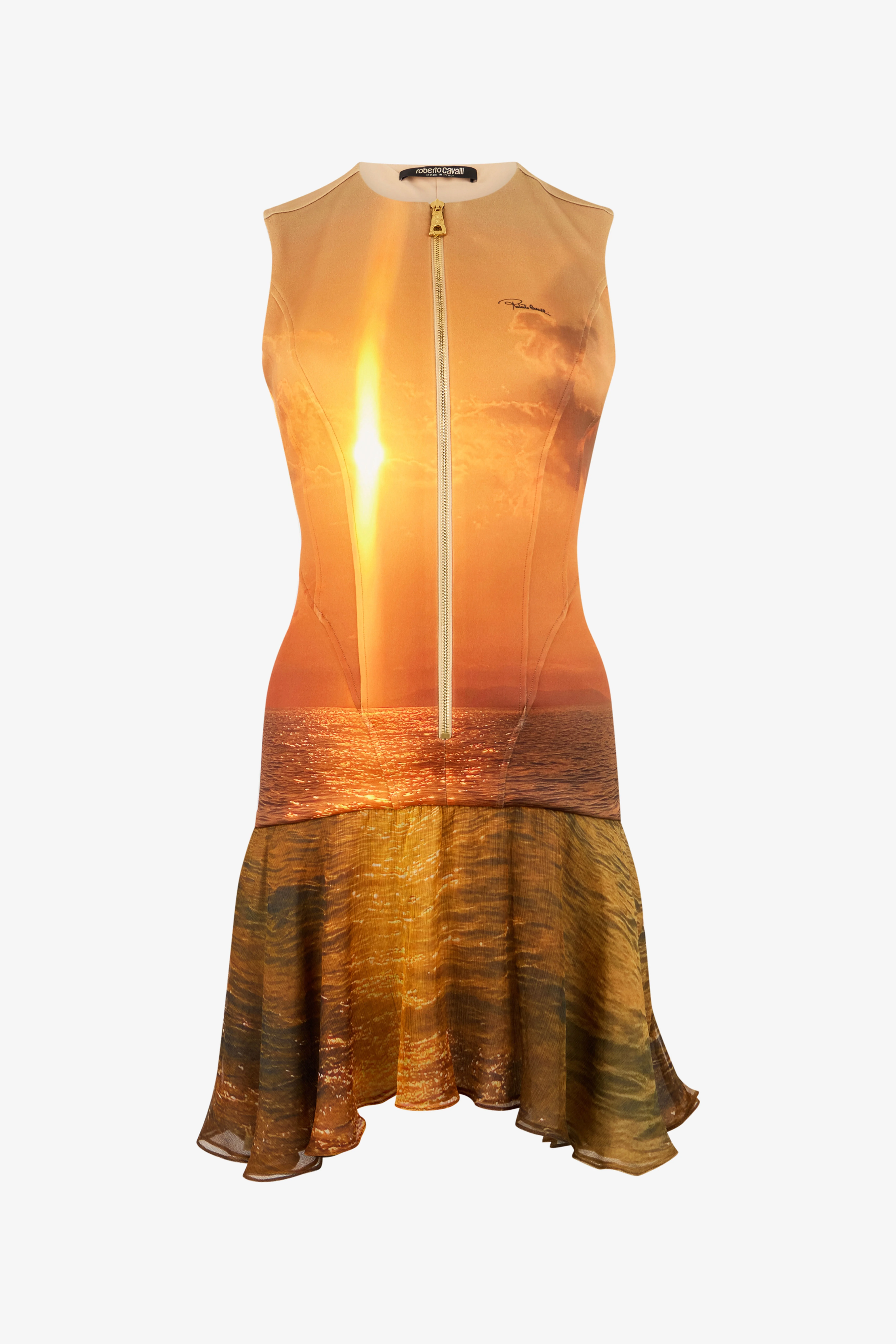 Sunset Print Short Dress - 1