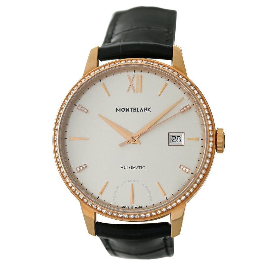 Pre-owned Montblanc Heritage Spirit Diamond Silver Dial Men's Watch 112144 - 1