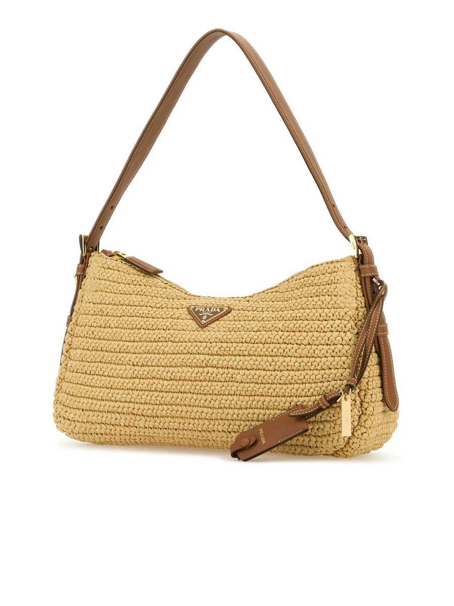 Prada Aimée Large Crochet and Leather Bag - 2