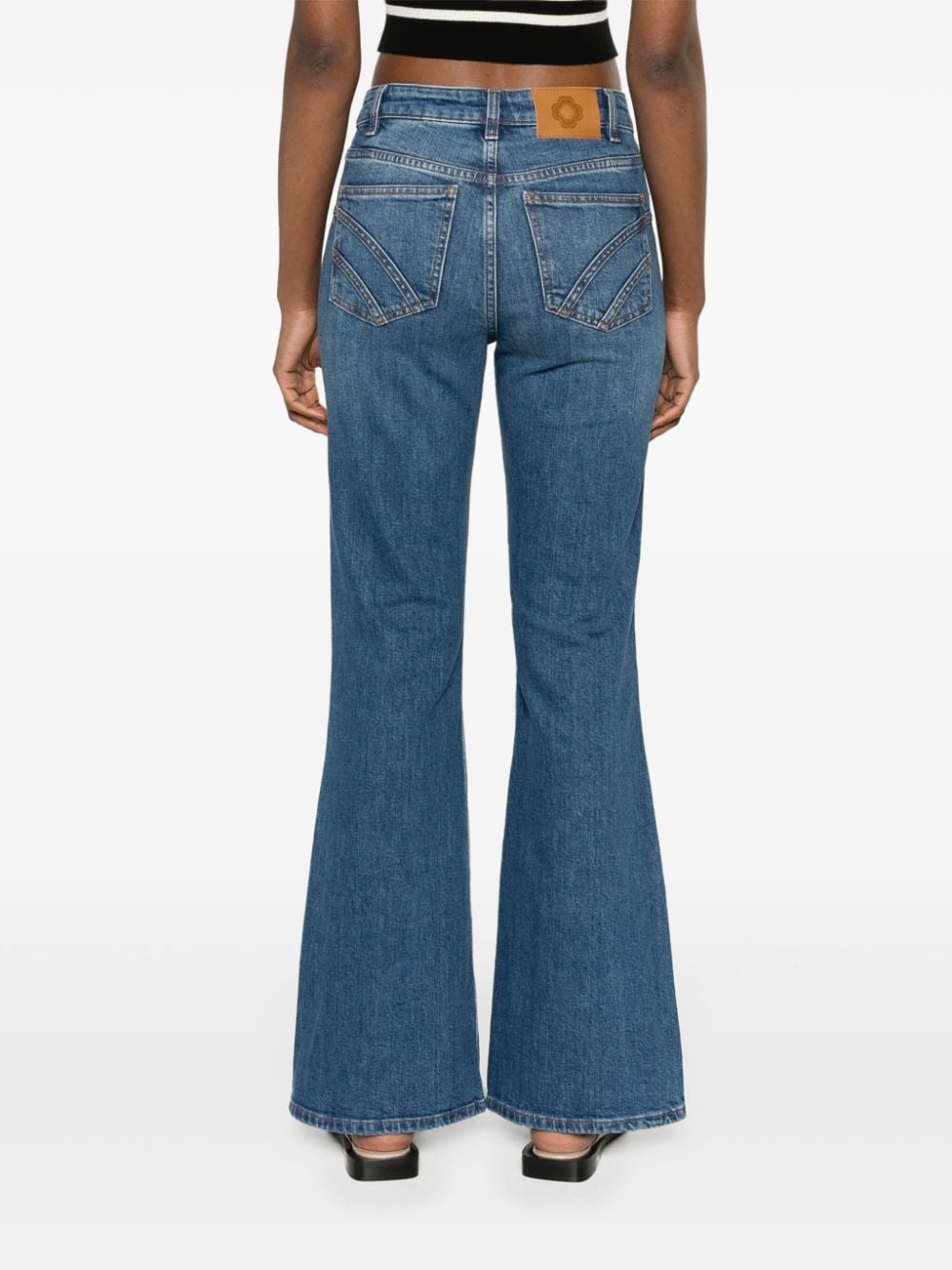 mid-rise flared jeans - 4