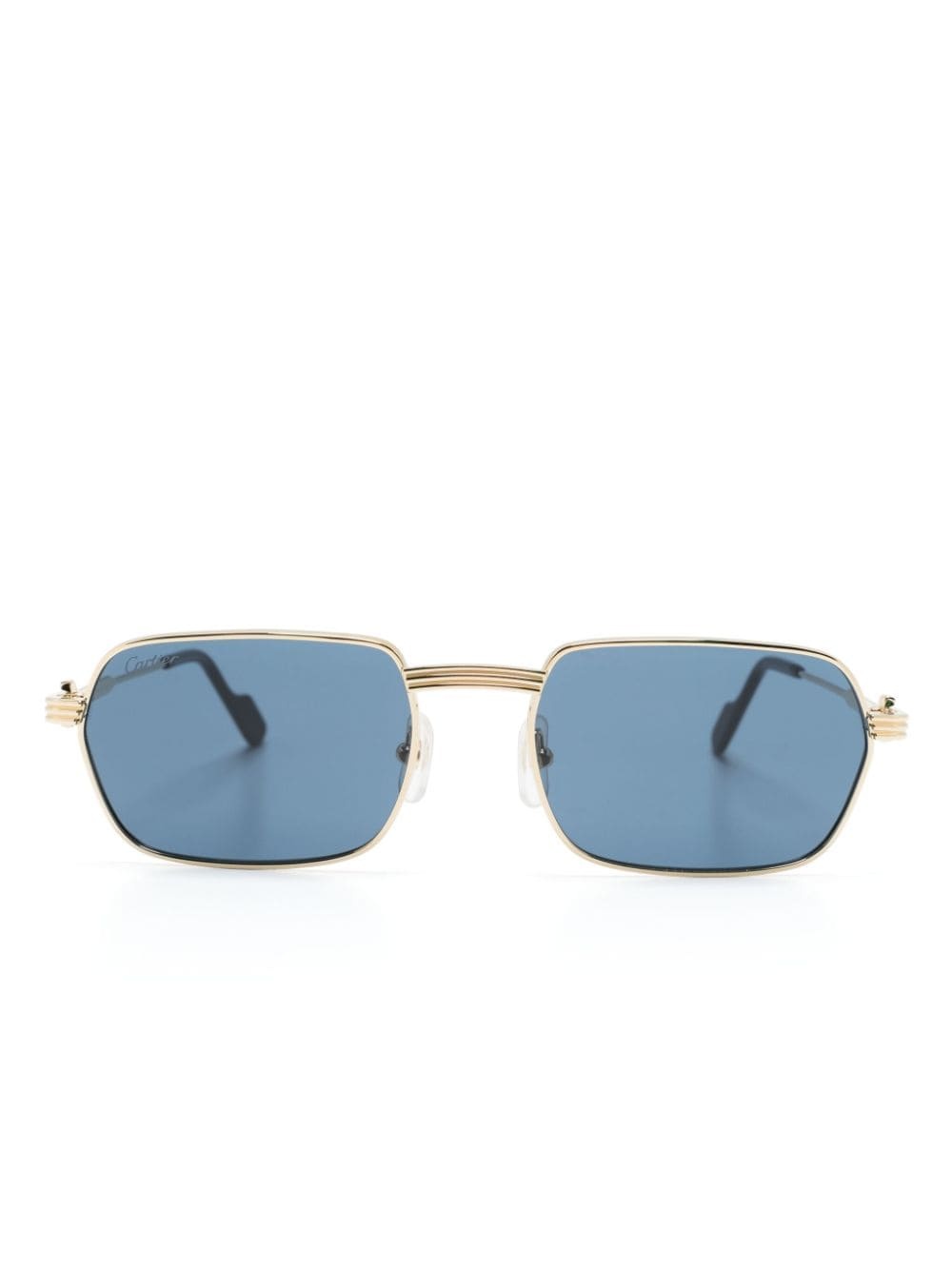 polished rectangle-frame sunglasses - 1