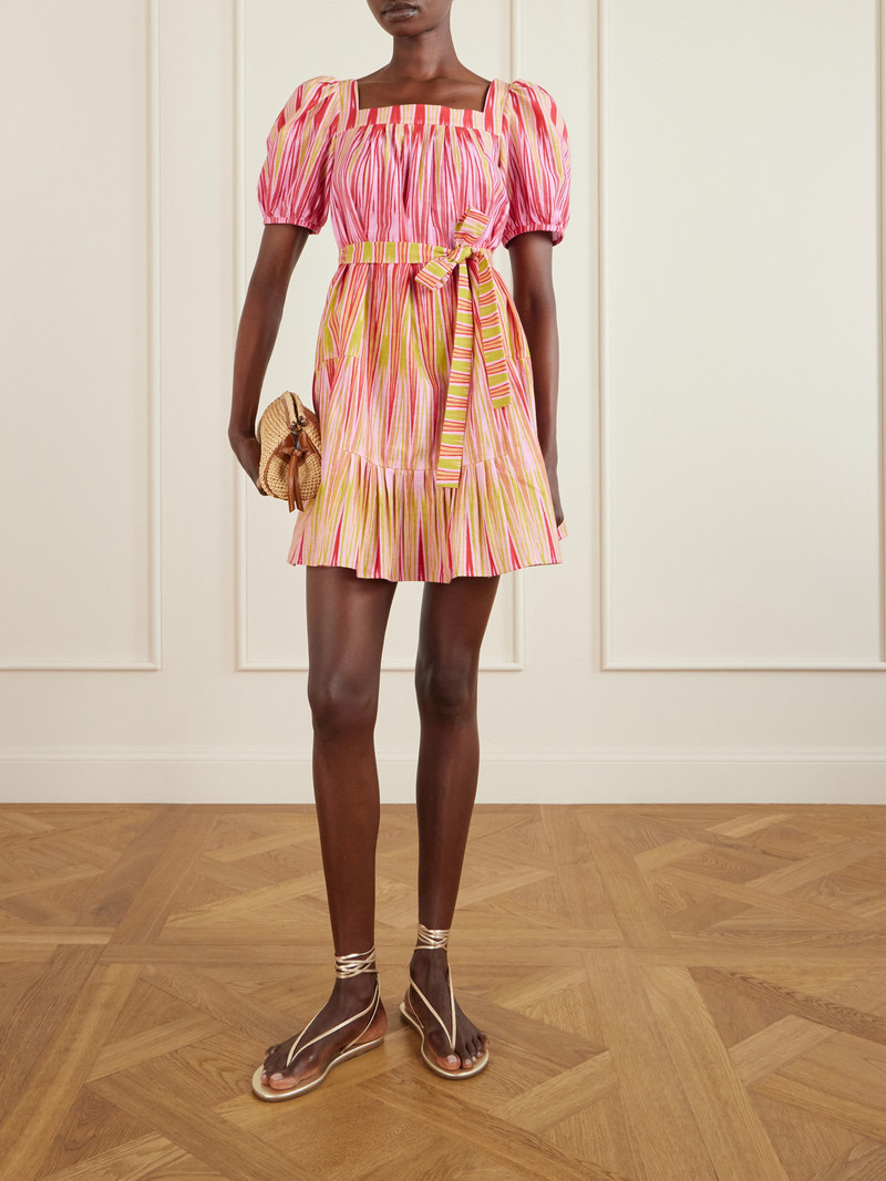 SALONI Yashi Belted Printed Cotton Mini Dress outlook