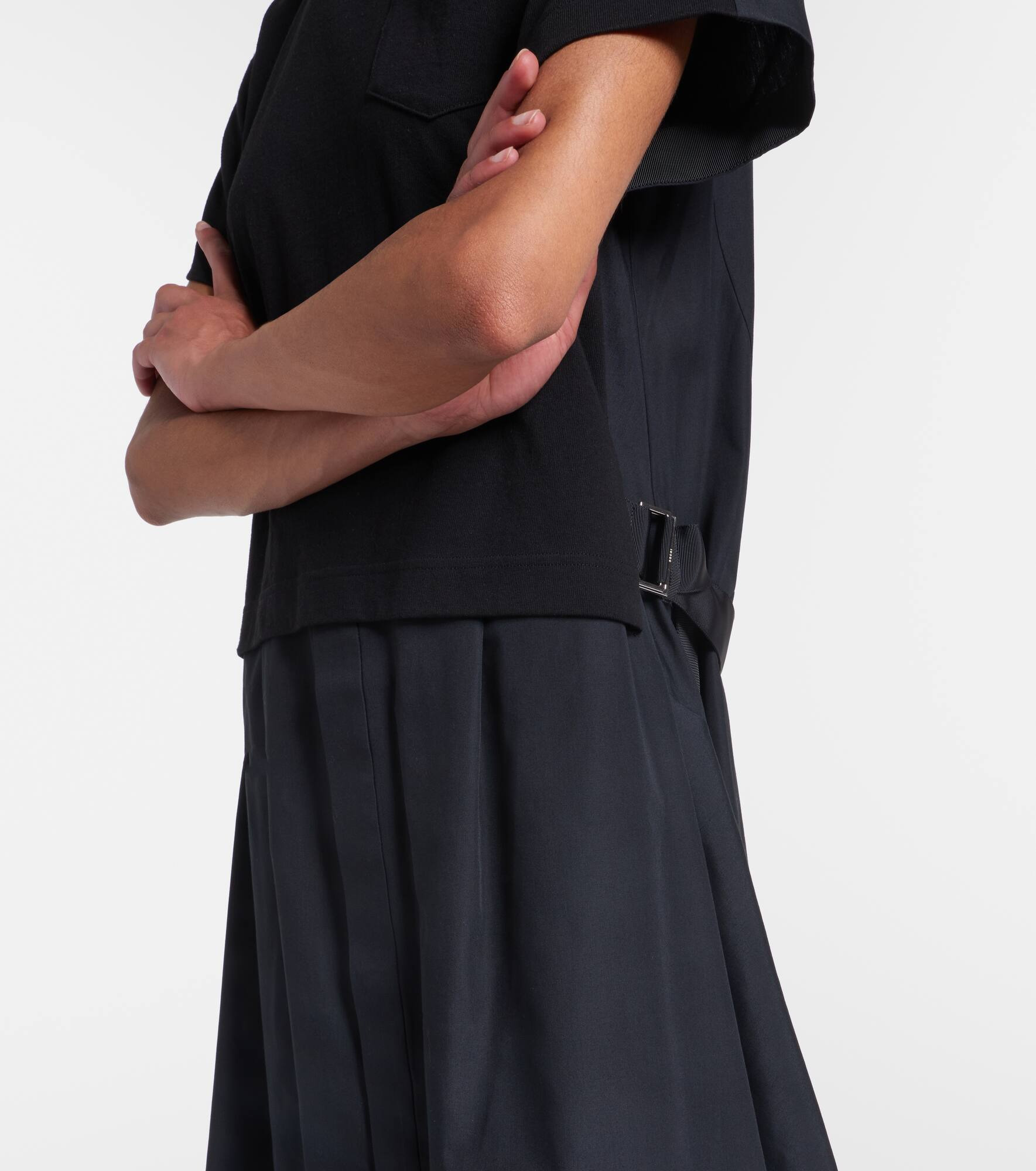 Cotton poplin and jersey maxi dress - 5