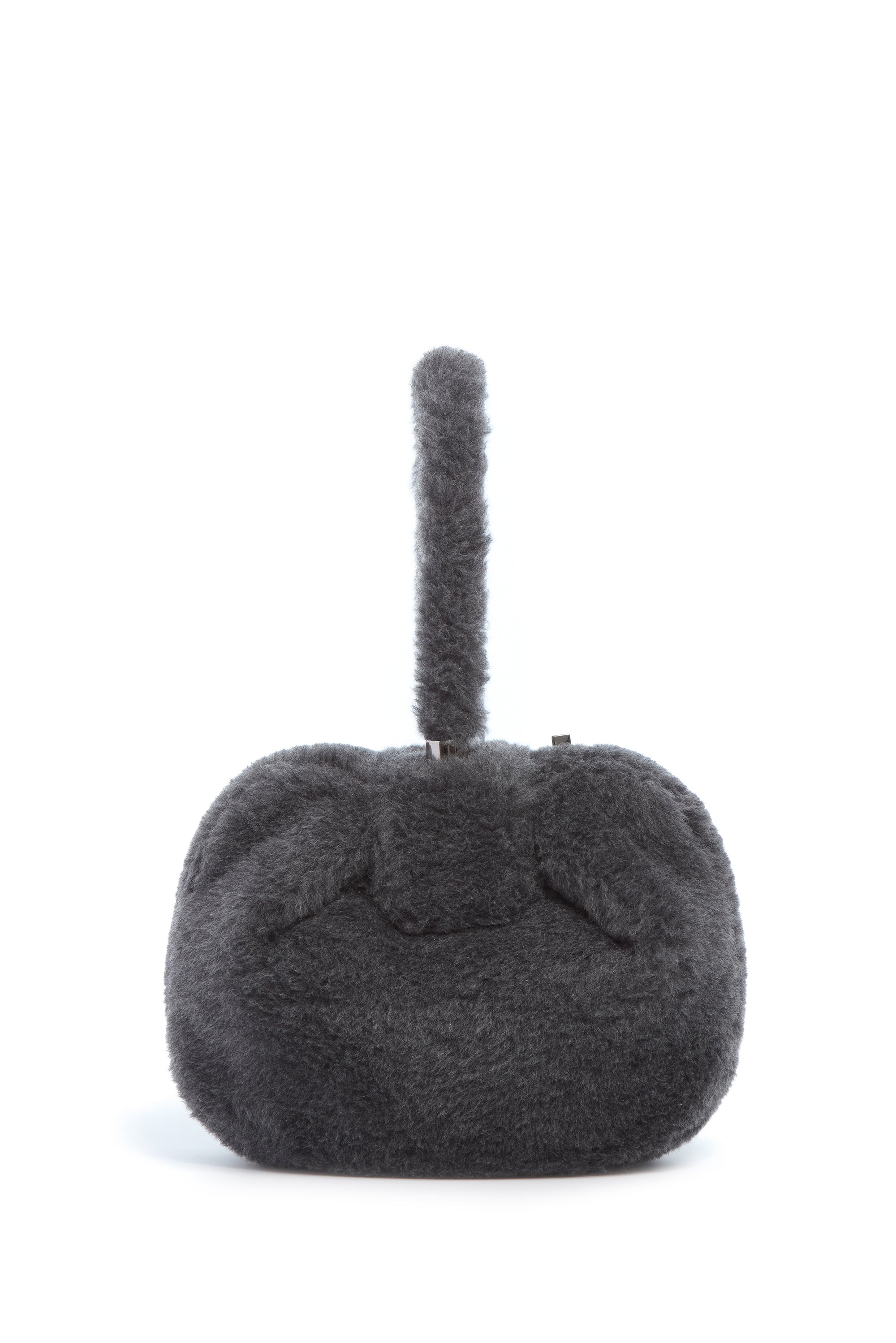 Nina Bag in Dark Grey Virgin Wool Silk Cashmere Fur - 2