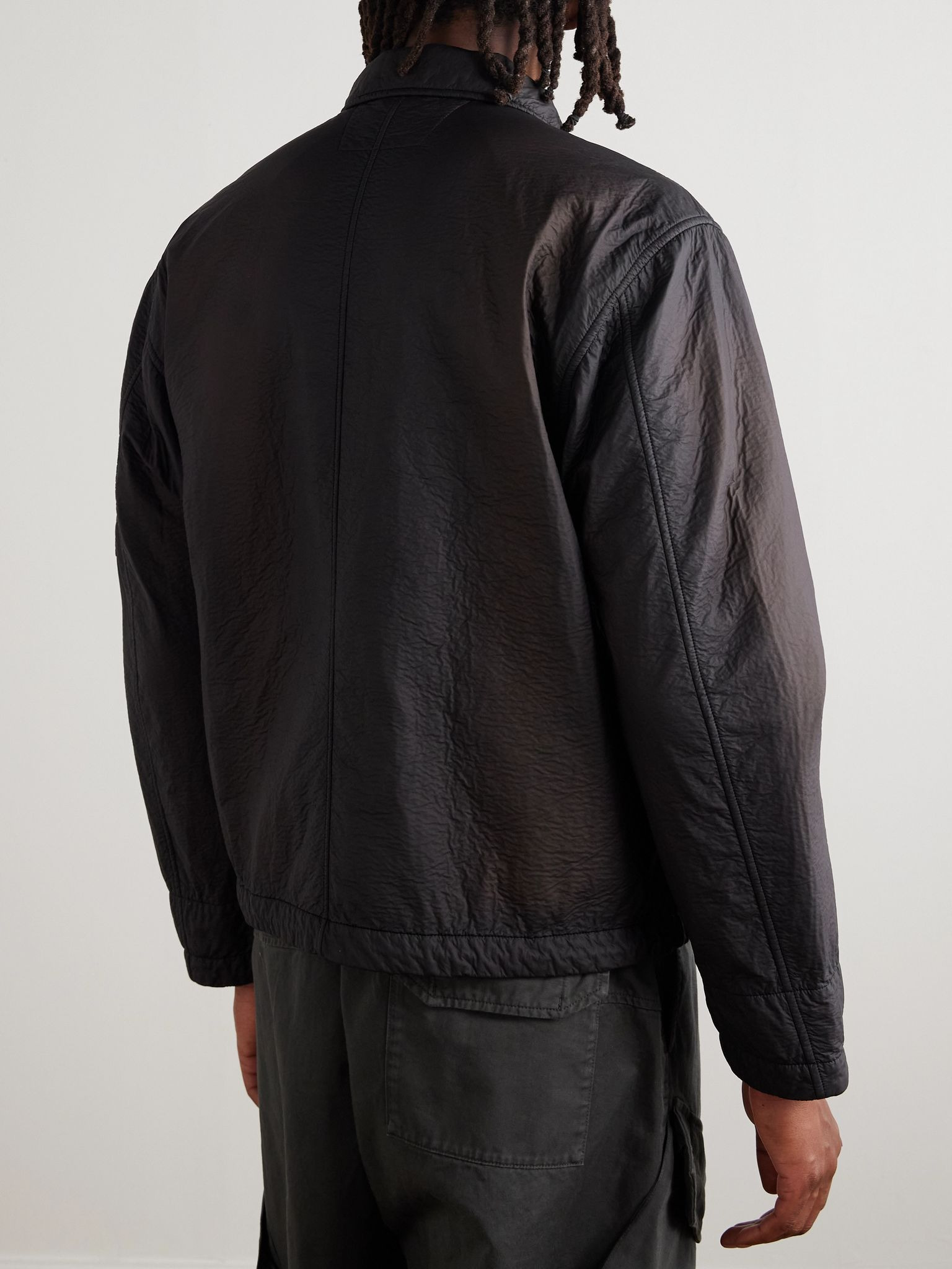 Logo-Appliquéd Feltro Bi-Film Jacket Black - 3